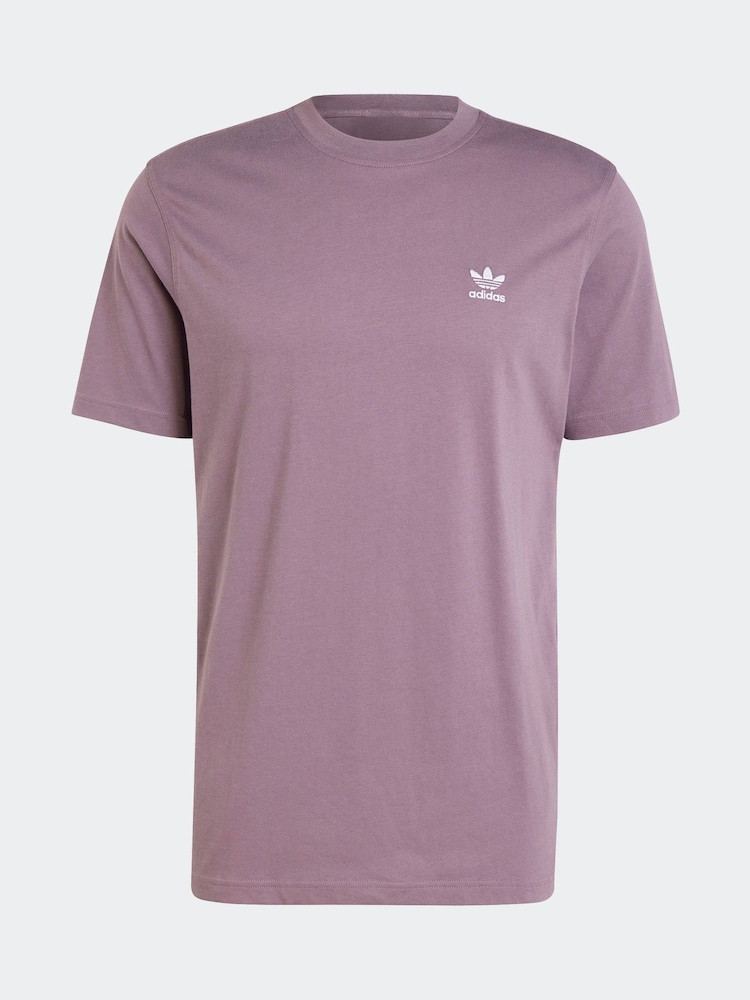 adidas originals Dark Purple Originals Trefoil Essentials 100% Cotton T-Shirt - Image 7 of 7