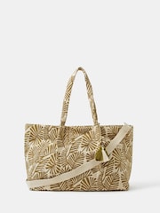 Accessorize Green Palm Print Weekend Bag - Image 1 of 3