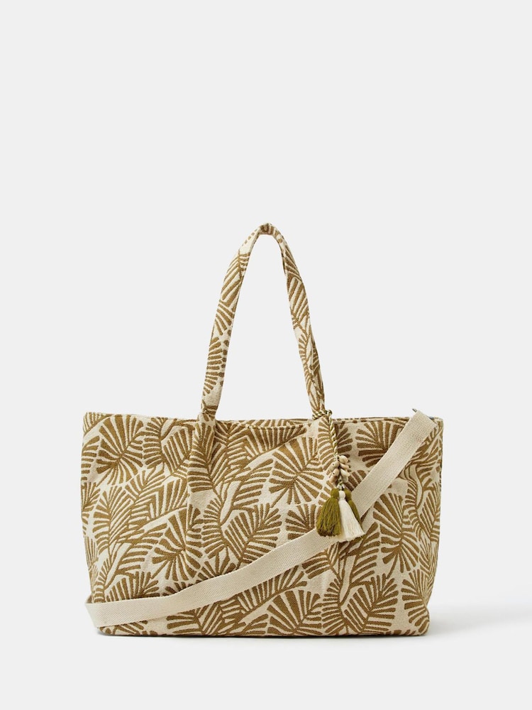 Accessorize Green Palm Print Weekend Bag - Image 1 of 3
