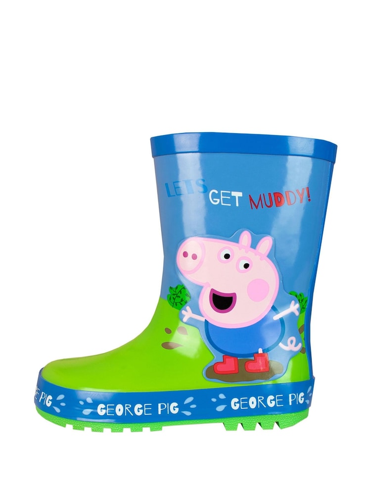 Character Blue George Pig Waterproof Wellies - Image 1 of 5