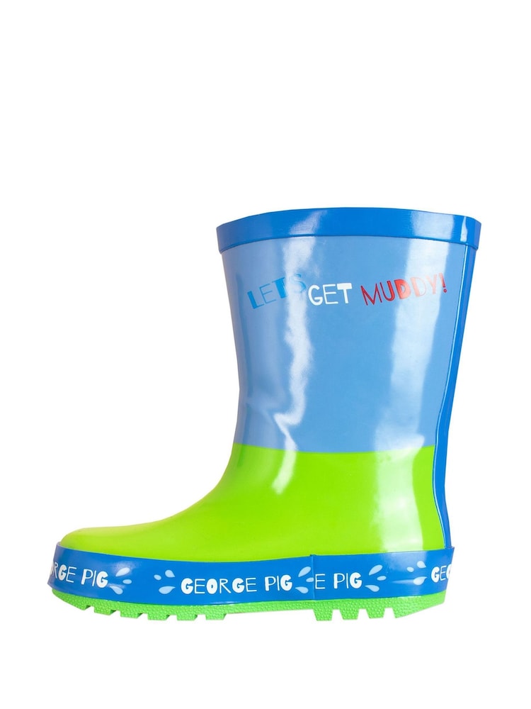 Character Blue George Pig Waterproof Wellies - Image 2 of 5