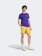 adidas Purple Adicolor Classics 3-Stripes 100% Cotton T-Shirt - Image 3 of 6