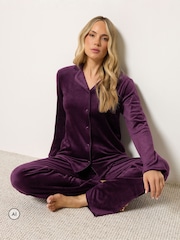 Long Tall Sally Purple Super Luxe Pyjamas Set - Image 1 of 6