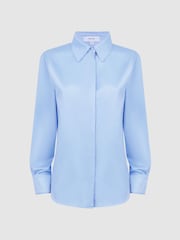 Reiss Blue Lia Premium Cotton Shirt - Image 2 of 6