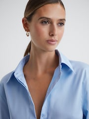 Reiss Blue Lia Premium Cotton Shirt - Image 6 of 6