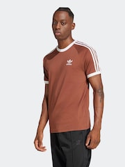 Коричневый - Футболка из 100% хлопка adidas Adicolor Classics 3 - Изображение 1 из 6