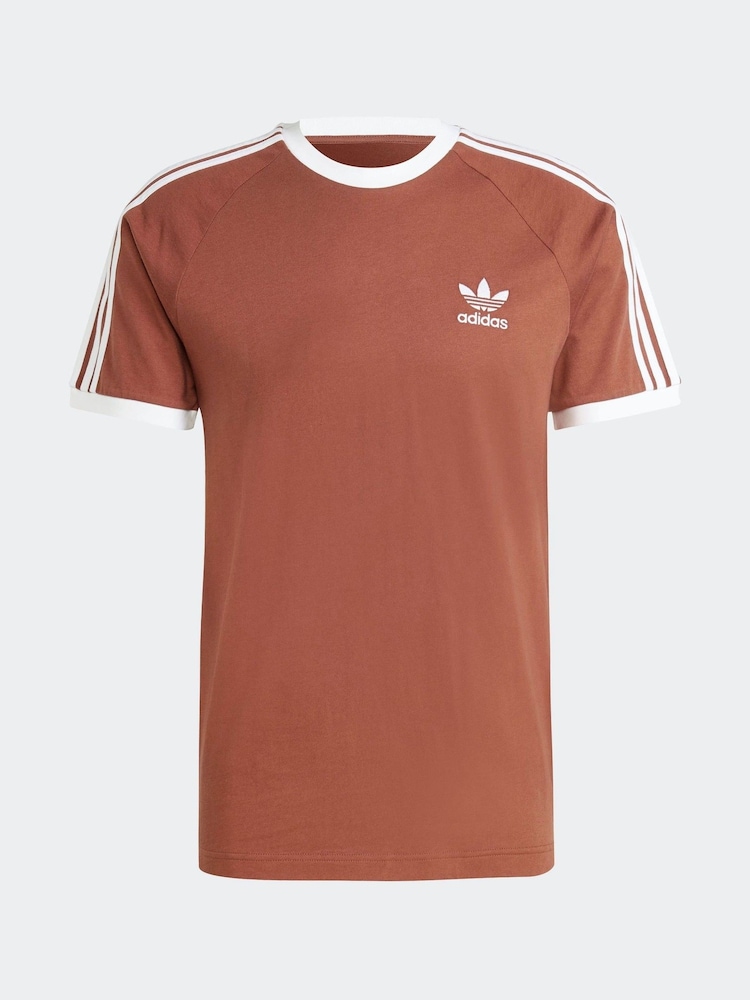 Коричневый - Футболка из 100% хлопка adidas Adicolor Classics 3 - Изображение 6 из 6