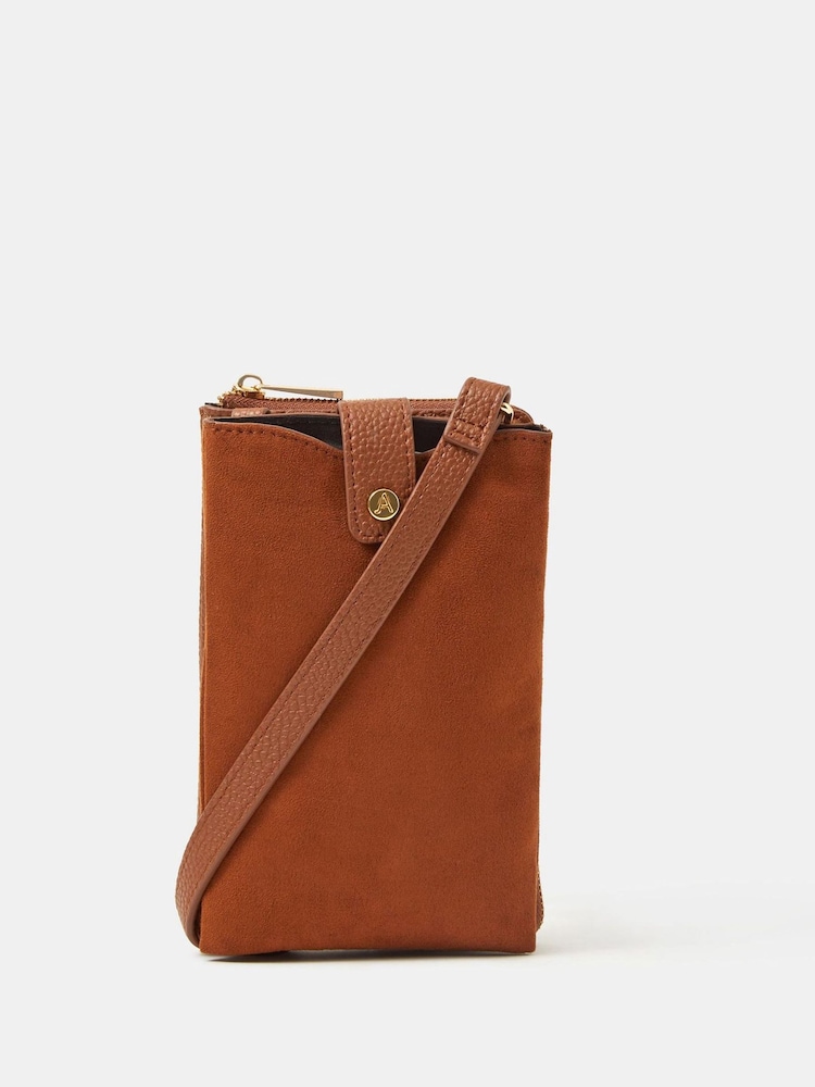 Accessorize Brown Multi Pocket Phone Bag - Image 1 of 2 Accessorize Brown Multi Pocket Phone Bag - Image 1 of 2