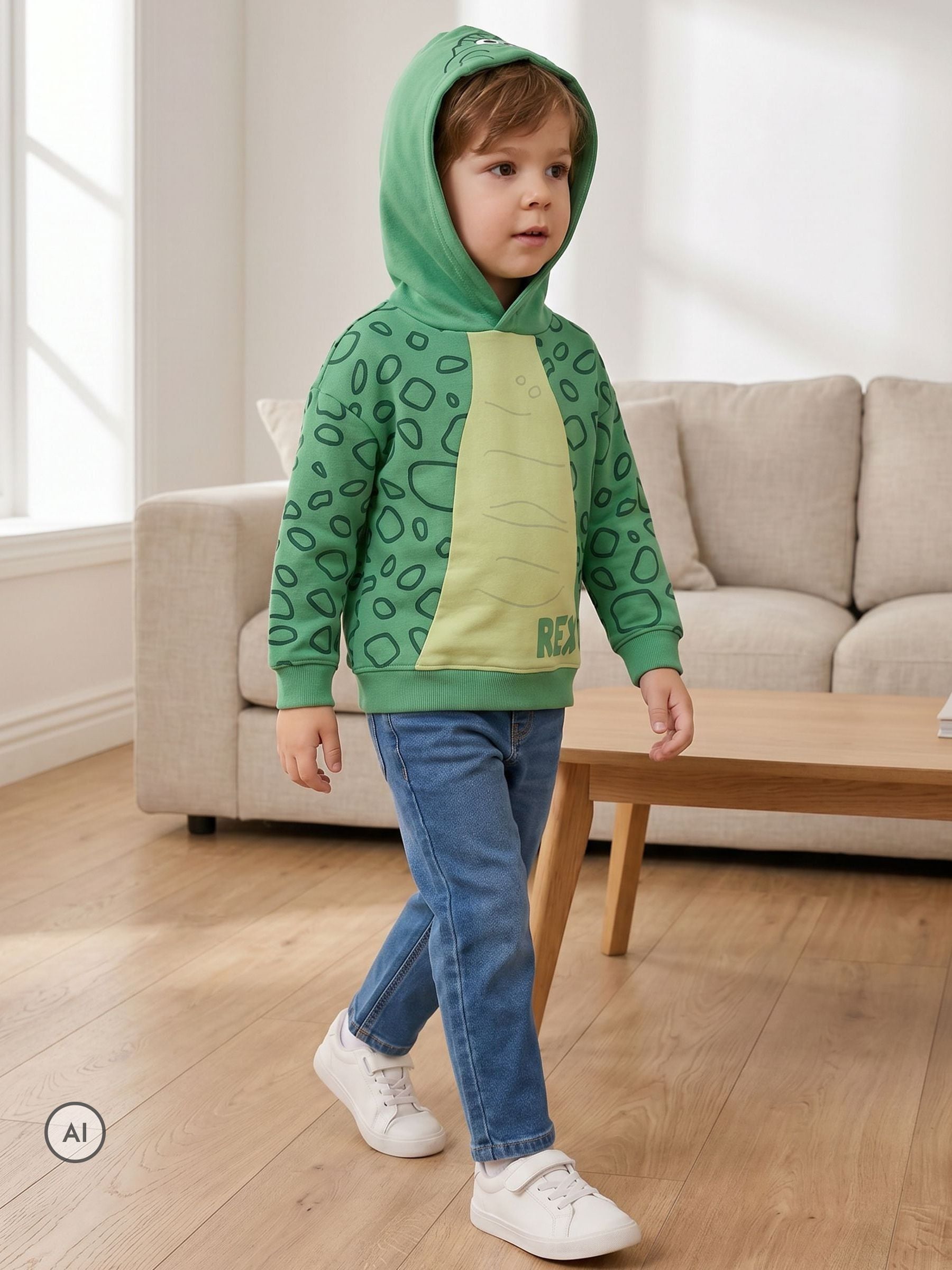 Vanilla Underground Boys Green Disney Toy Story Rex Hoodie - Image 3