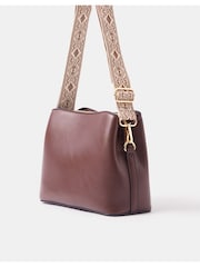 Marrom escuro - Bolsa transversal com alça de tecido Accessorize - Imagem 3 de 5