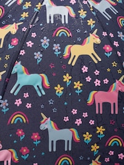 JoJo Maman Bébé Navy Unicorn Colour Change Umbrella - Image 3 of 4