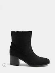Yours Curve Black Wide Fit Square Heel Ankle Boots - Image 2 of 5