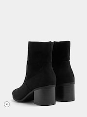 Yours Curve Black Wide Fit Square Heel Ankle Boots - Image 3 of 5