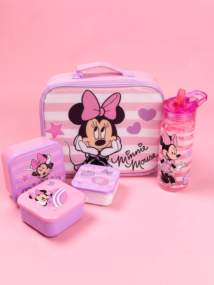 Vanilla Underground Pink Disney Minnie Mouse Lunch Bag Bottle and 3 Snack Pot - Image 1 of 6 Vanilla Underground Pink Disney Minnie Mouse Lunch Bag Bottle and 3 Snack Pot - Image 1 of 6