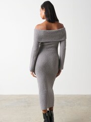Pretty Lavish Grey Elodie Textured Knitted Jumper Dress - Image 2 of 3