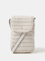 Accessorize White Woven Phone Bag - Image 1 of 3