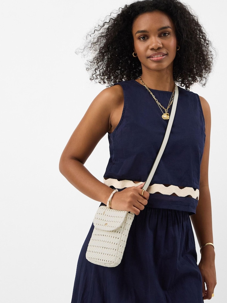 Accessorize White Woven Phone Bag - Image 3 of 3 Accessorize White Woven Phone Bag - Image 3 of 3