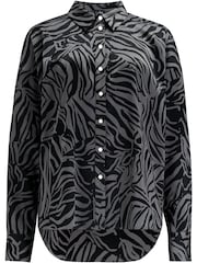 Pour Moi Black Rena Satin Oversized Long Sleeve Shirt - Image 3 of 4