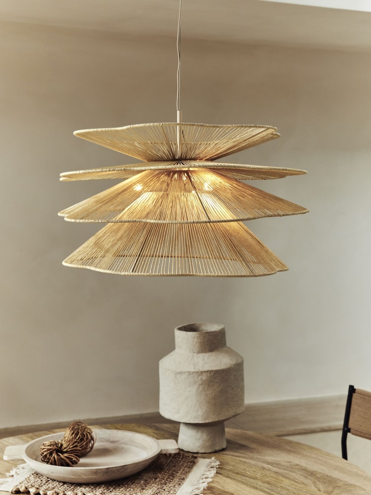 French Connection Natural Paraten Ceiling Light - Image 1 of 5