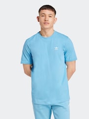 adidas originals Light Blue Originals Trefoil Essentials 100% Cotton T-Shirt - Image 1 of 4