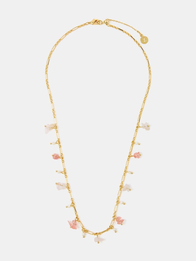 Collar con dije de piedras semipreciosas de 14 quilates de Accessorize - Imagen 1 de 2