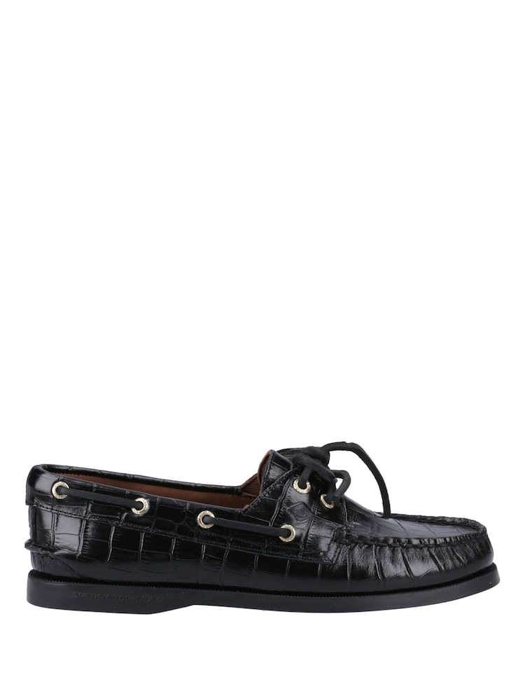 Sperry Black Authentic Original 2 Eye Boat Shoes - Image 2 of 5