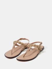 Accessorize Cream Stud Strappy Sandals - Image 1 of 1