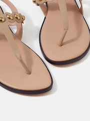 Accessorize Cream Stud Strappy Sandals - Image 2 of 2