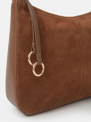 Accessorize Brown Curved Suede Crossbody Bag - Image 2 of 2