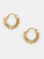 Accessorize Gold Tone 14ct Sun Hoop Earrings - Image 1 of 2