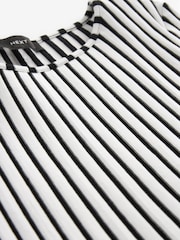 Black/White Monochrome Striped Ribbed Maxi Dress - Image 8 of 8