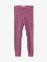 Hatley Pink Glitter Knit Leggings - Image 1 of 4