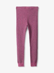 Hatley Pink Glitter Knit Leggings - Image 2 of 4
