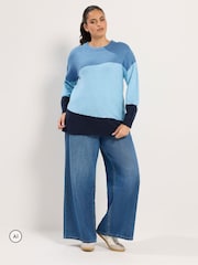 Yours Curve Colourblock Knit Jumper - صورة 2 من 6