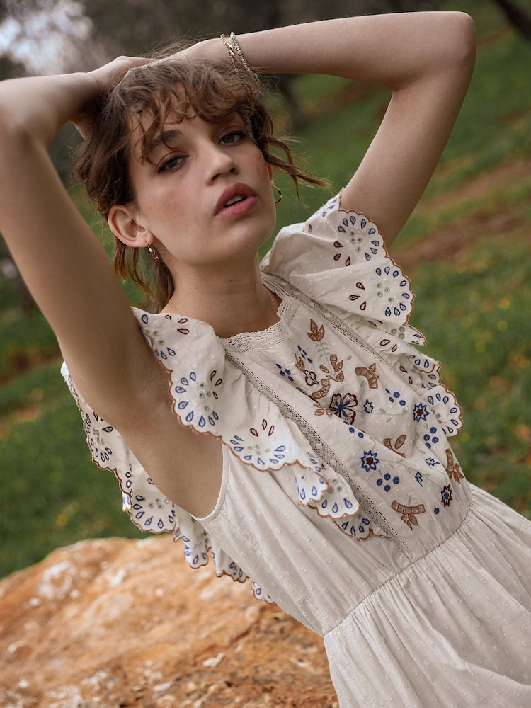 white christmas dresses The Iris ~ insanely beautiful one of a kind floral cotton maxi dress – The  Pansy Garden main image 0