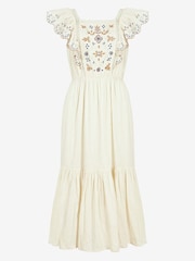 By Iris Cream Alisson 100% Cotton Embroidered Dress - Image 5 of 5