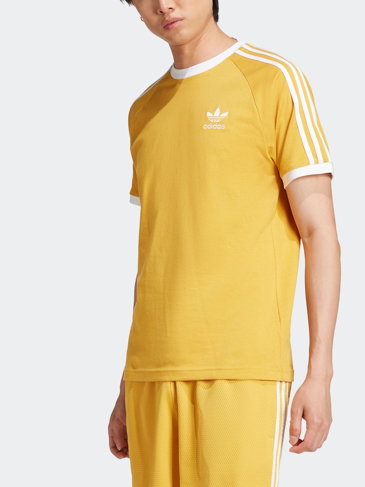 Желтый - Футболка из 100% хлопка adidas Adicolor Classics 3 - Изображение 2 из 7