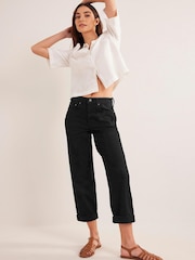 Boden Black Mid Rise Tapered Jeans - Image 3 of 7