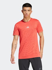 adidas Red Gym+ Training Seamless T-Shirt - Image 1 of 7