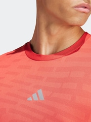 adidas Red Gym+ Training Seamless T-Shirt - Image 3 of 7