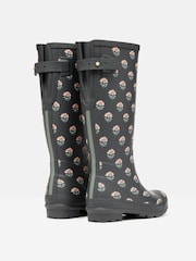 Joules Printed Grey Floral Adjustable Tall Wellies - Image 2 of 6