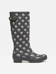 Joules Printed Grey Floral Adjustable Tall Wellies - Image 3 of 6