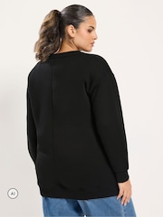 Yours Curve Black Sequin Bauble Novelty Sweatshirt - Image 3 of 6