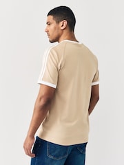 adidas Loght Brown Adicolor Classics 3-Stripes 100% Cotton T-Shirt - Image 3 of 6