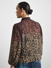 Joanna Hope Animal Joanna Hope Chiffon Tie neck Blouse - Image 2 of 4