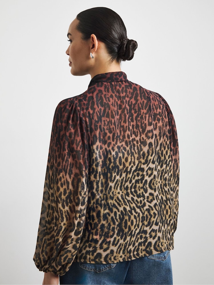 Joanna Hope Animal Joanna Hope Chiffon Tie neck Blouse - Image 2 of 4 Joanna Hope Animal Joanna Hope Chiffon Tie neck Blouse - Image 2 of 4