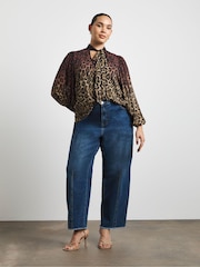 Joanna Hope Animal Joanna Hope Chiffon Tie neck Blouse - Image 3 of 4