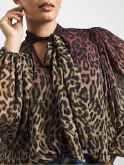 Joanna Hope Animal Joanna Hope Chiffon Tie neck Blouse - Image 4 of 4