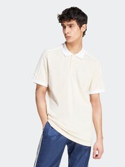 adidas originals White orignal Adicolor Classics 3 Stripes 100% Cotton Polo Shirt - Image 1 of 7