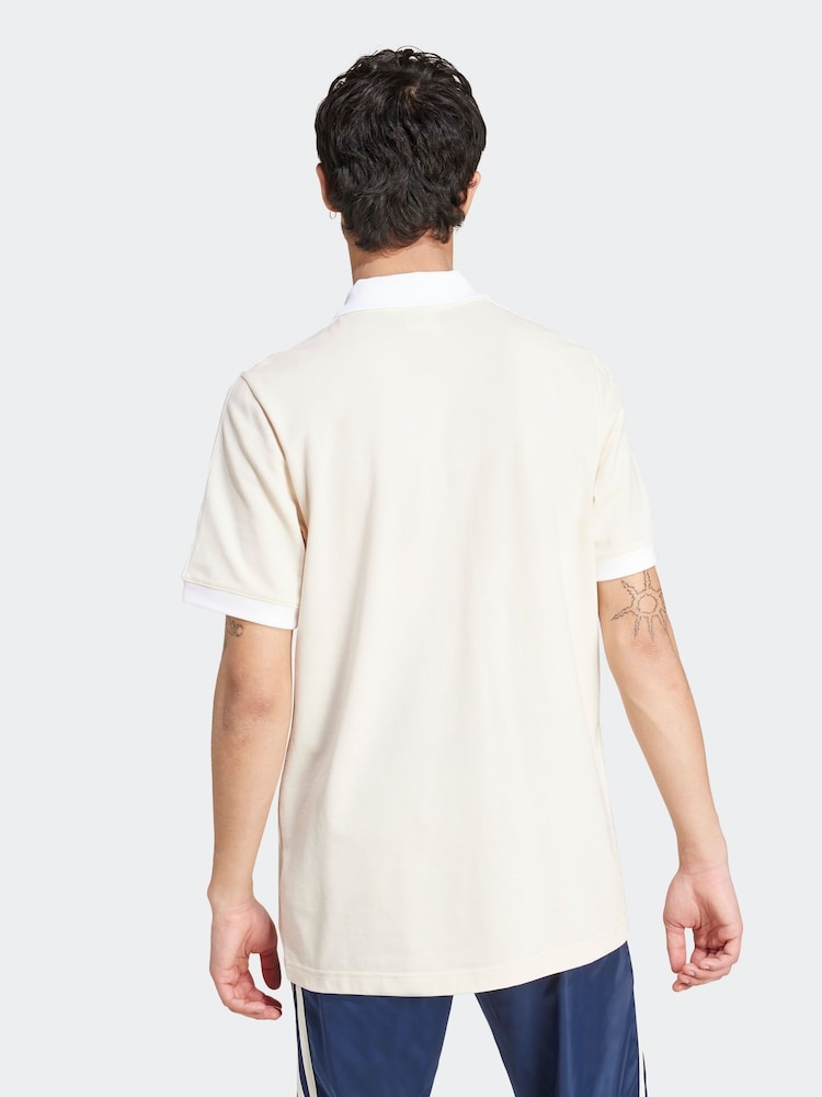 adidas originals White orignal Adicolor Classics 3 Stripes 100% Cotton Polo Shirt - Image 2 of 7